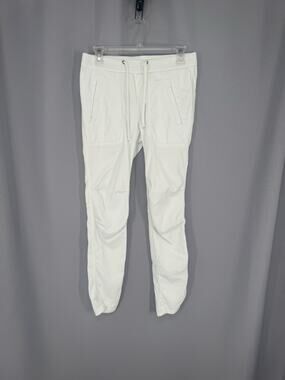James Perse Pants Womens 0 White Twill Jogger Drawstring Stretch Pockets
